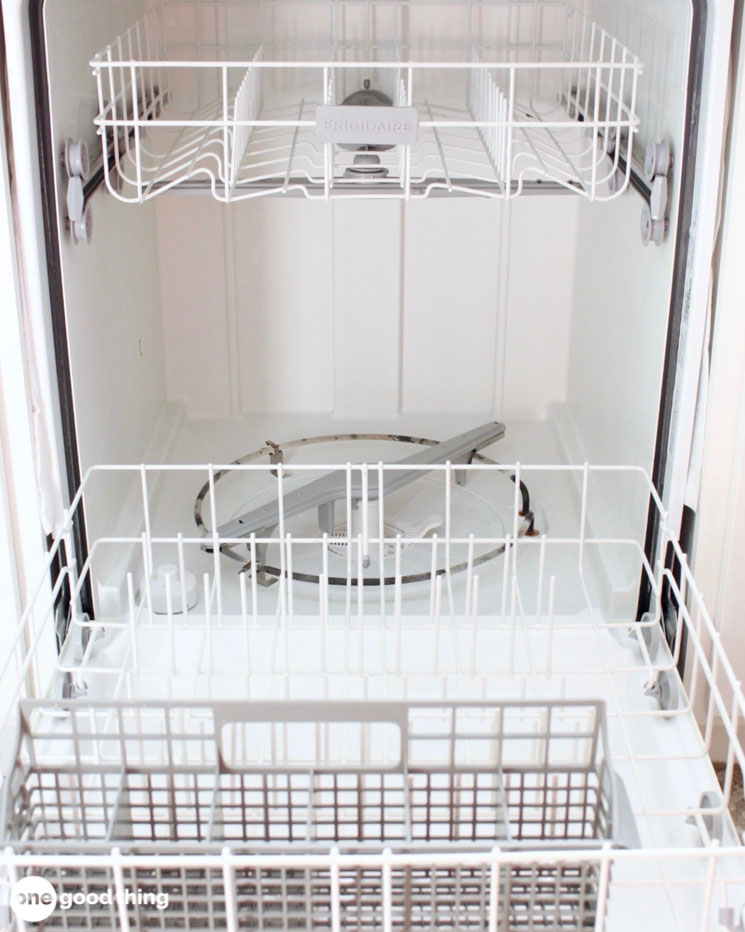 Very clean dishwasher interior.