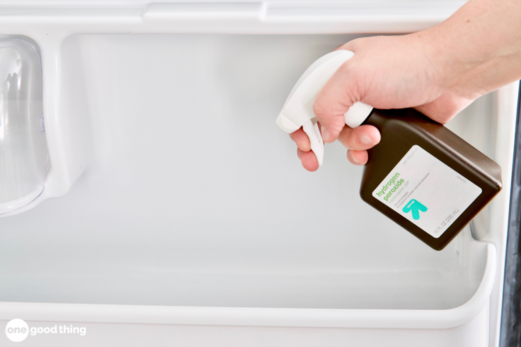 Use hydrogen peroxide to clean and disinfect your refrigerator -- no more bad odors when you open the fridge!