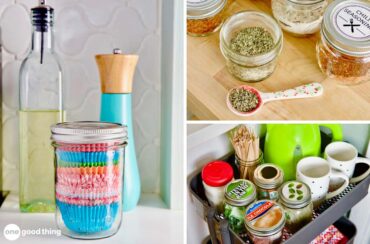 Use mason jars to organize cupcake liners, spices, and coffee supplies.