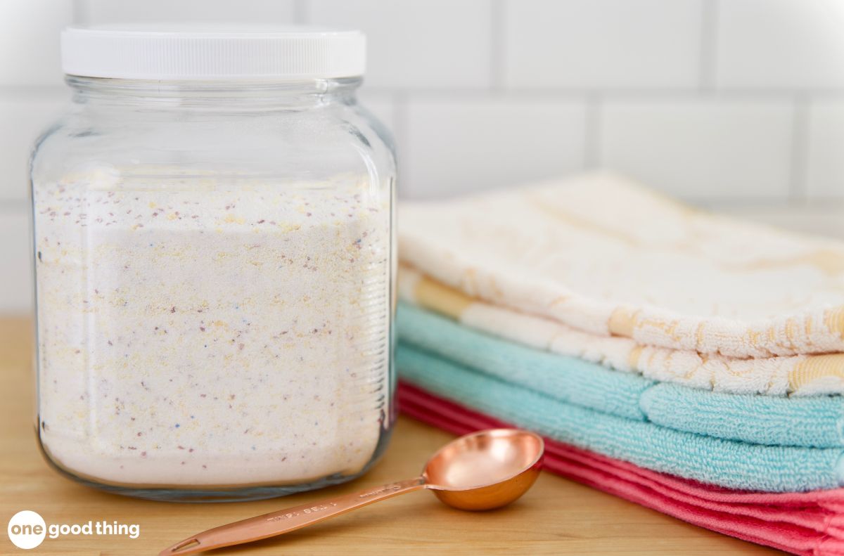 For HE washing machines, you only need a tablespoon of homemade laundry detergent.