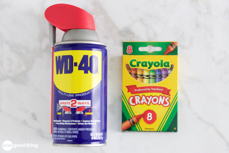 Uses for WD-40 - with a box of crayons