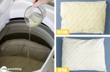 How to wash yellow pillows in the washing machine.