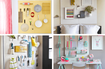 A pegboard wall showcasing various items in a captivating collage.