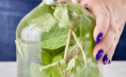 Homemade cleaning vinegar with a delightful scent.