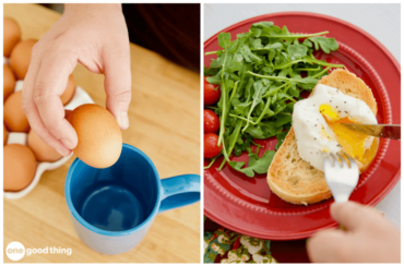 Perfect Poached Eggs are easy in the microwave.