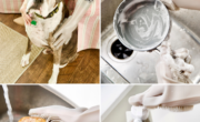 These silicone scrubbing gloves are the best cleaning tool.